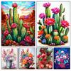 DIY Diamond Painted Flower Cactus Potted Plants Diamond Mosaic Embroidery Cross Embroidery Set Home Decoration Art Gifts 2024 5D
