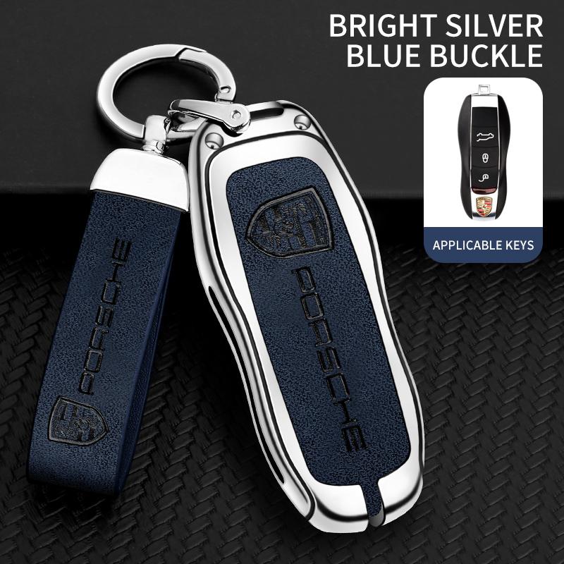 Чехол-брелок из цинкового сплава и кожи, бесключевая оболочка для Porsche Panamera Spyder Carrera Macan Boxster Cayman Cayenne 911 970 981