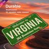 1pc Vintage Virginia License Plate | 11.8”x5.9” Heavy-Duty Metal, UV-Printed State Emblem (Distressed Green/White Letters)