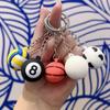 3D Sports Keychain: Basketball, Football, Tennis & Billiards Ornaments for Schoolbags