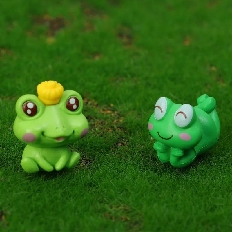 Мини-скульптура Лягушка-принц Креативные украшения для центральной консоли автомобиля, дома, сада, рабочего стола, поделки из мультяшных кукол своими руками, орнамент