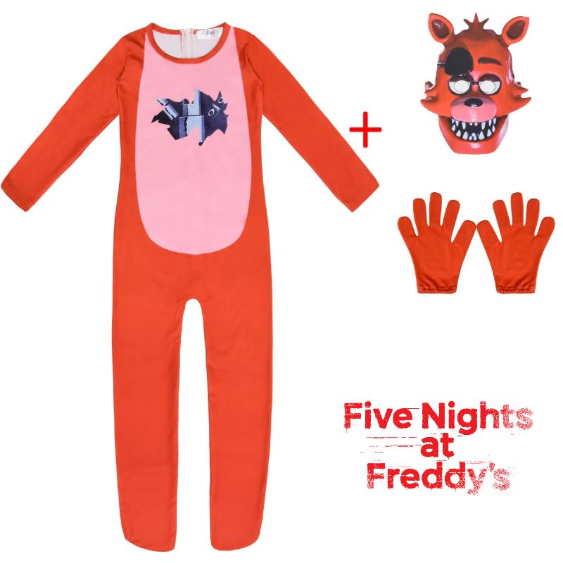 Five At Nights Freddys Cosplay Jumpsuit Halloween Costum Outfit Party Kids Fans