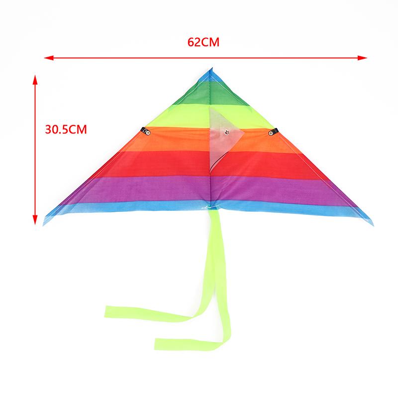 Colorful Triangle Rainbow Kite Flying Toys Kite For Children Kids With 30M Kite String Outdoor Fun Sports Kites Toys