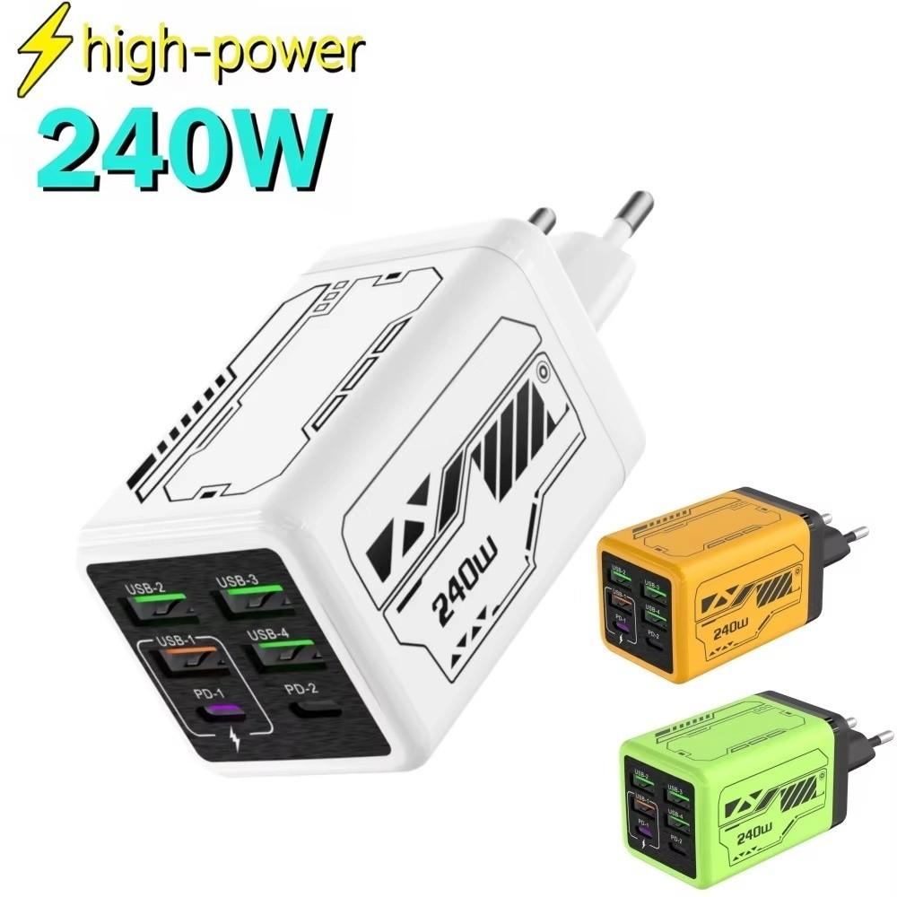 USB A+C 240W Charger Plug EU/US/UK USB C Charger Phone Charger Adapter for Huawei/Xiaomi/Samsung
