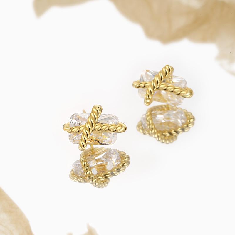 Серьги-гвоздики с особым интересным дизайном в виде кубического сахара, из нейтрального серебра S925 пробы, легкие, роскошные, холодного стиля, высокого чувства