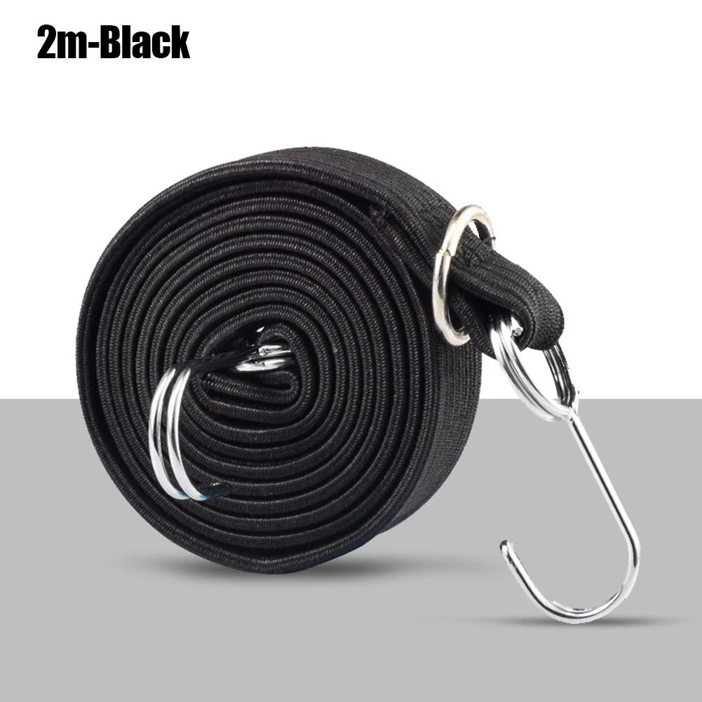 Эластичные шнуры-резинки с крючком, прочный ремень-резинка для багажа, противоскользящий плоский эластичный трос для мотоциклов, велосипедов, движущихся