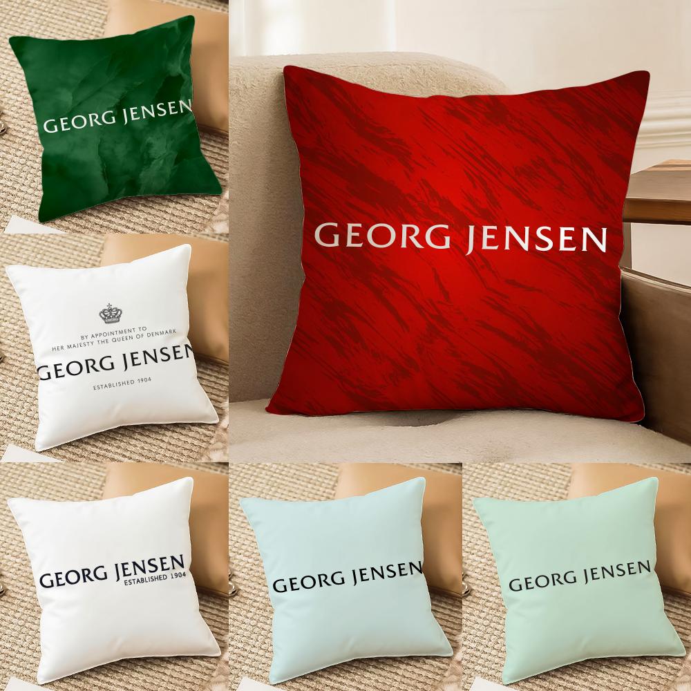 JJewellery GGeorg JJensen Cushion Cover Short plush Doublesided Print Square Throw Pillow Covers Sofa Home Cushion Decor