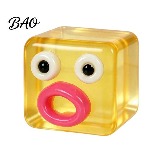 Lightweight Clear Cube Toy Cartoon Expression Stress Toy, Anxiety Relief Sausage Lip Sensory Squeeze for Relaxation Portable Reliever