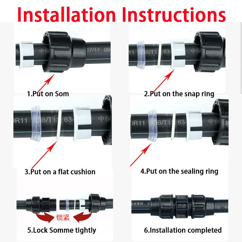 20/25/32/40/50/63mm PE Pipes Reducer Connector Reducing Water Pipe Joint Plastic PVC Fittings Irrigation Water Pipe Fittings