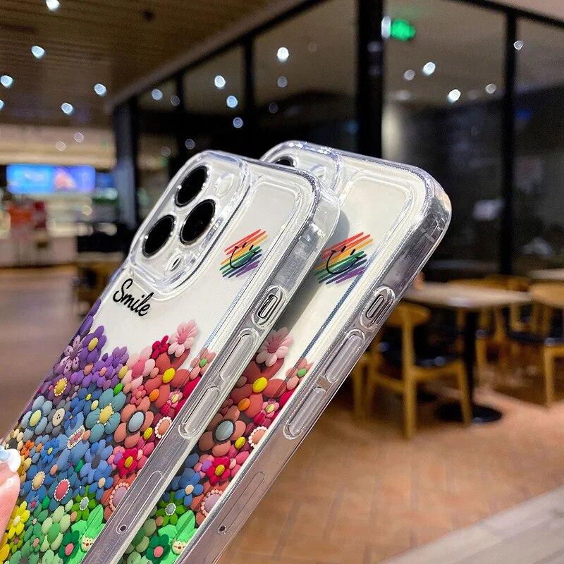Чехол для телефона с милой улыбкой для iPhone 11, чехол для iPhone 15 Pro 12 13 14 Pro Max XS XR X 7 8 Plus SE 2020, мягкий силиконовый чехол с подсолнухами