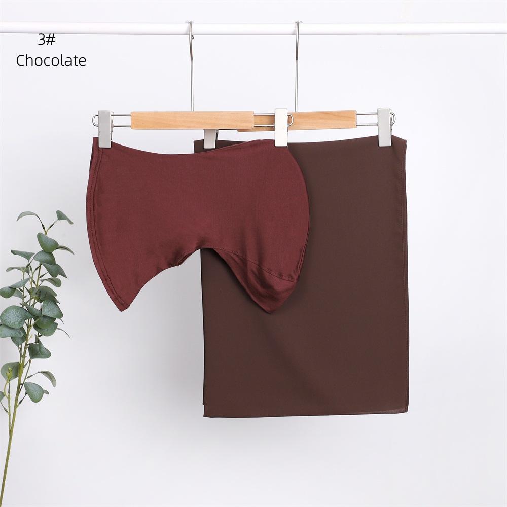 Elegant Elastic Instant Hijab Solid Color Chiffon Hijab Set Women's Modal Pullover Bandana Thin Breathable Soft Cozy Scarf