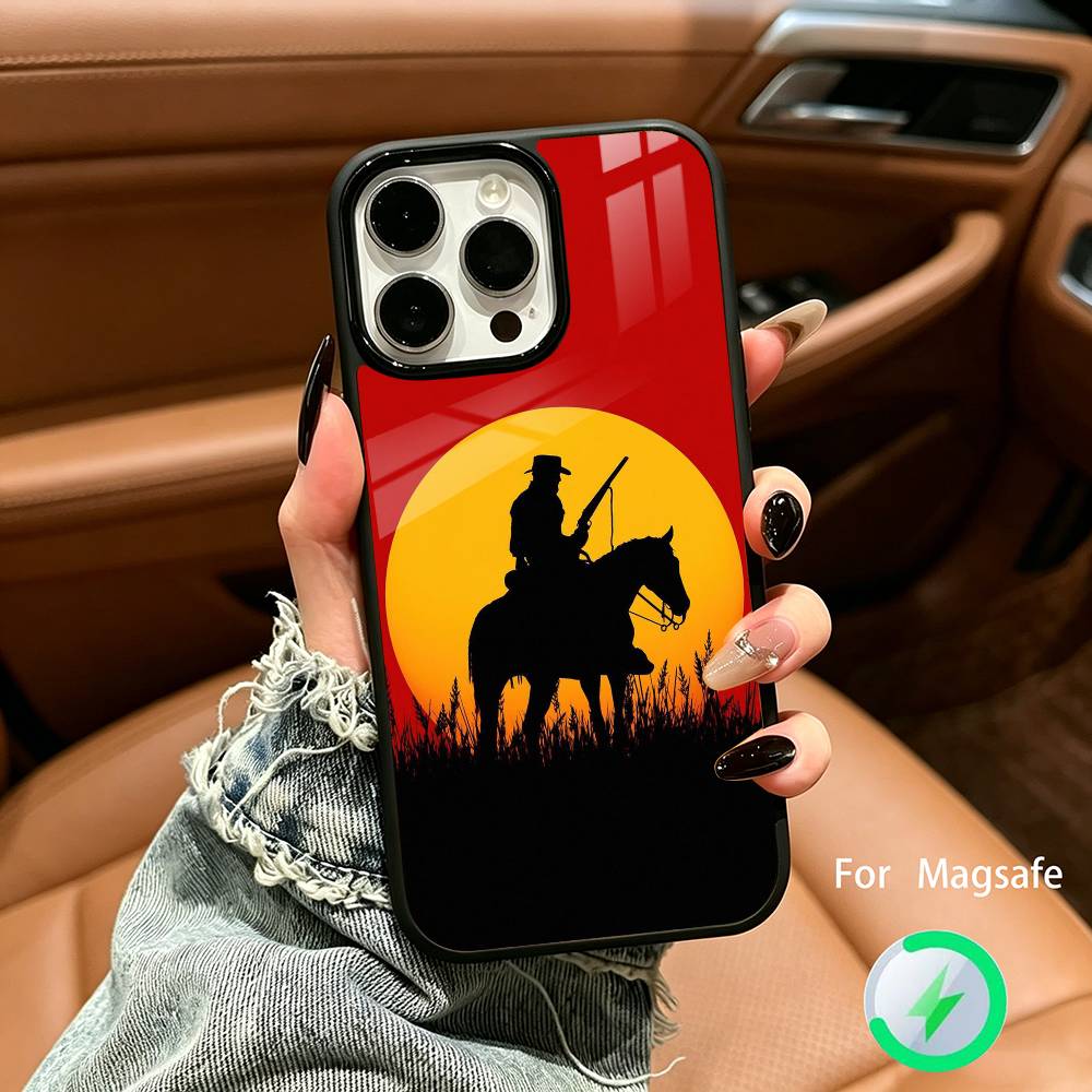 R-Красный D-Red Dead Redemption RDR 2 Чехол для телефона с беспроводной зарядкой, совместимый с iPhone 17/16/15/14/13/12/11