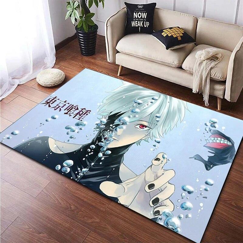 Hot Anime Tokyo Ghoul 3D Printed Carpet for Living Room Non-Slip Area Rug Bedroom Bedside Modern Home Decoration Floor Yoga Mat