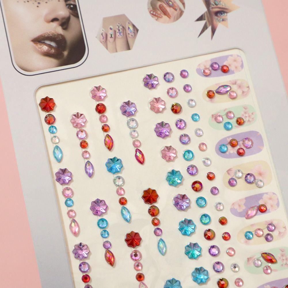 Resin Facial Rhinestone Stickers Glitter Rhinestone Eye Stickers Crystal Forehead Sticker  Party