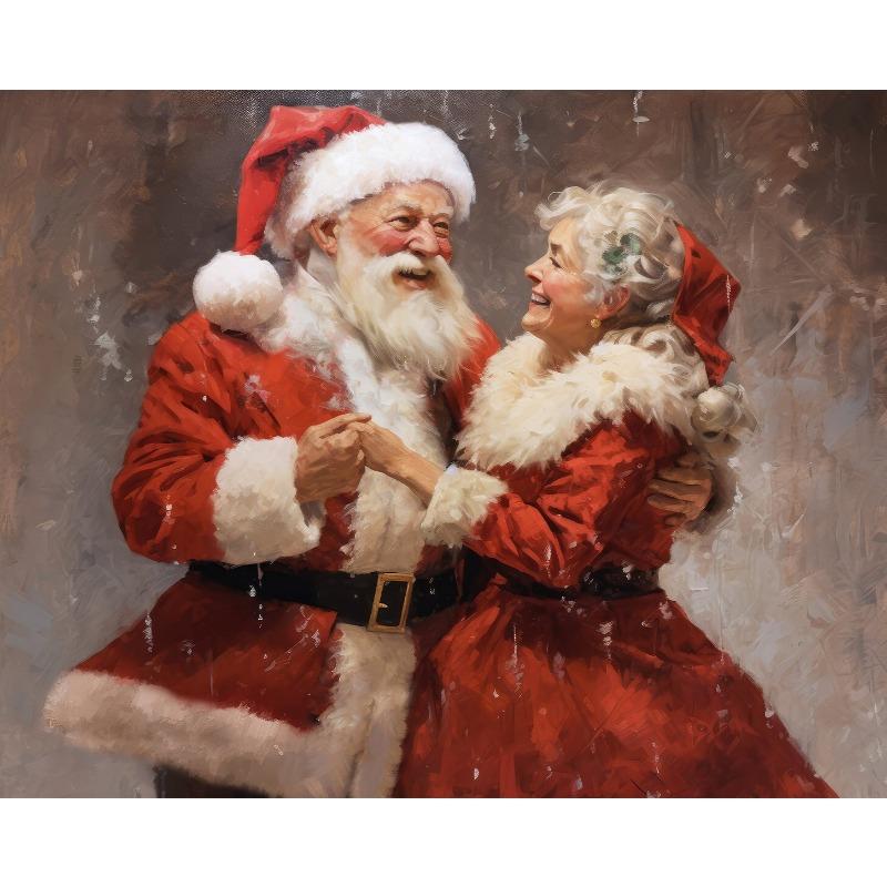 Винтажный Санта-Клаус на качелях Плакат с оленями Печать на холсте Рождественский праздник Настенная картина для домашнего декора Подарки
