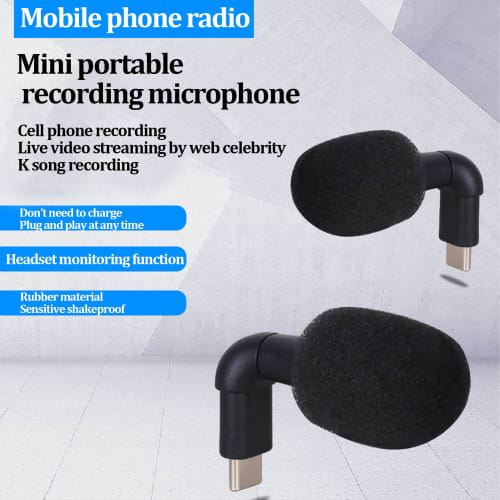 Vbestlife Android Type-C Microphone, High Sensitivity Smartphone Video Mini Omnidirectional Microphone with 90 Degree Angle Plug