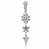 Copper Zircon Belly Button Ring Long Dangled Body Jewelry Sexy Stainless Steel Navel Piercing  Men