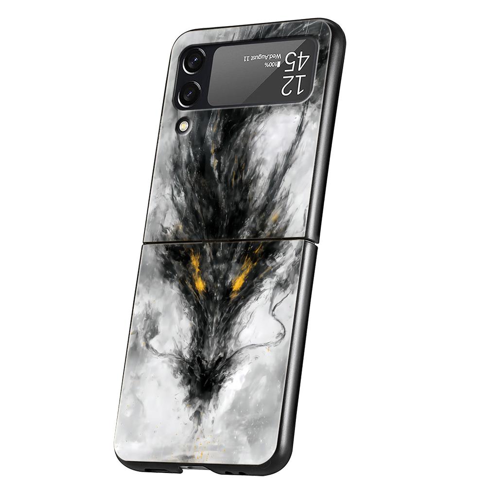 Чехол для телефона Дракон для Samsung Galaxy Z Flip 3 4 5 6 7 Жесткий Черный Складной ПК Для Samsung Z Flip3 Flip4 Flip5 Чехол