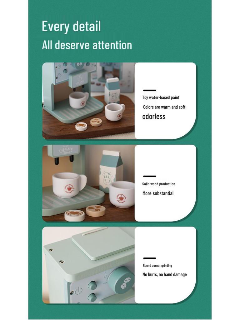 Деревянный игровой набор «Кофеварка» для детей 3-6 лет - Мини-кухонная игрушка для раннего развития