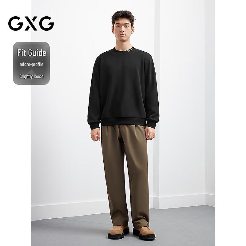 Мужской свитшот GXG с круглым вырезом и вышивкой на воротнике