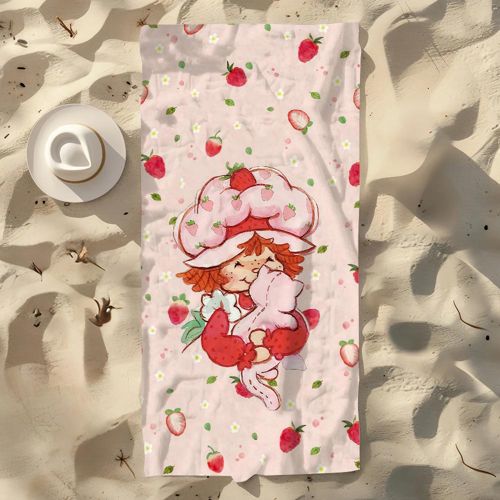 Towel Beach Towel Oversized Quick S-ShortcakesE Dry Towel S-Strawberry Absorbent Soft Swim BeachTowels for Kawaii Men Women