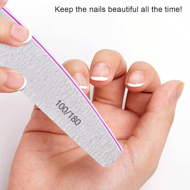 25PCS Professional Nail File,180/100 Nail File For Natural Nails, Nail File Double-Sided Washable Fine Grain Nail File For Home And Salon Use.