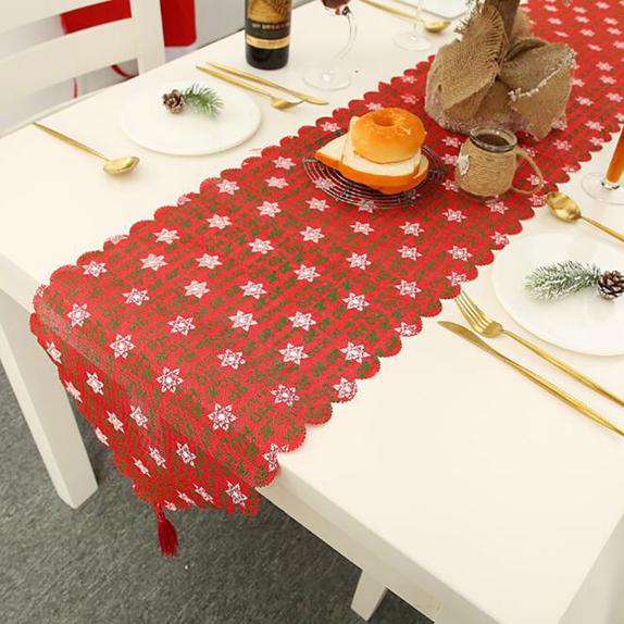 Christmas Decorations Burlap Printed Table Flag Table Decoration Ornaments Tablecloth Placemat Elf On The Shelf Craft Supplies