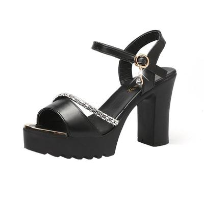 Женские сандалии повседневного дизайна, женские летние толстые высокие каблуки, удобные и персонализированные ремешки на щиколотке, сексуальные сандалии для женщин