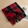 New Korean Contrasting Plaid Imitation Cashmere Tassel Scarf for Women College Style Fashionable and Versatile Warm Scarf