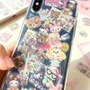 Кавайные наклейки Rilakkuma с лазерным глиттером, милый мультяшный медведь, вырезанные листы наклеек, эстетичный декор для ручного дневника/планера, материалы для DIY