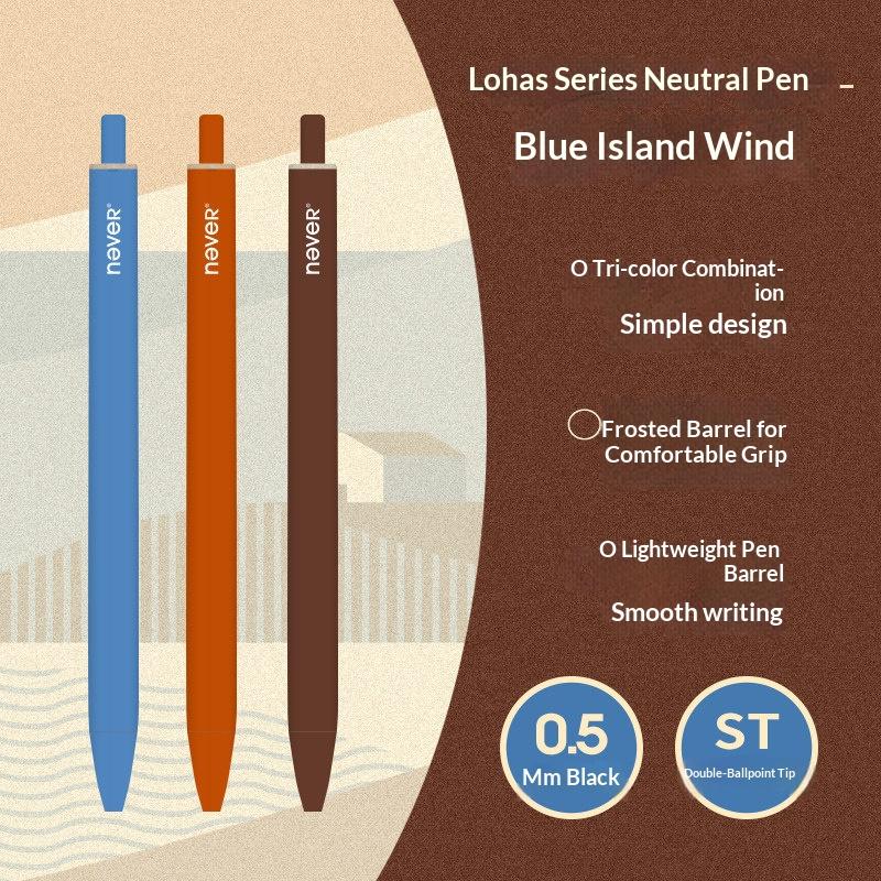 Набор гелевых ручек Never 3 шт. Гладкие, быстросохнущие чернила, удобный захват, текстурированное покрытие, милая эстетика, ручки для женщин, девушек, студентов, подарок