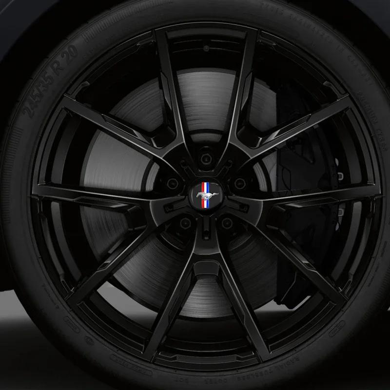 Car Sticker Hot For Ford 4pcs 56mm Car Wheel Hub Center Cap Emblem Stickers For Ford Mustang spoiler Shelby GT 350 500 Cobra e F