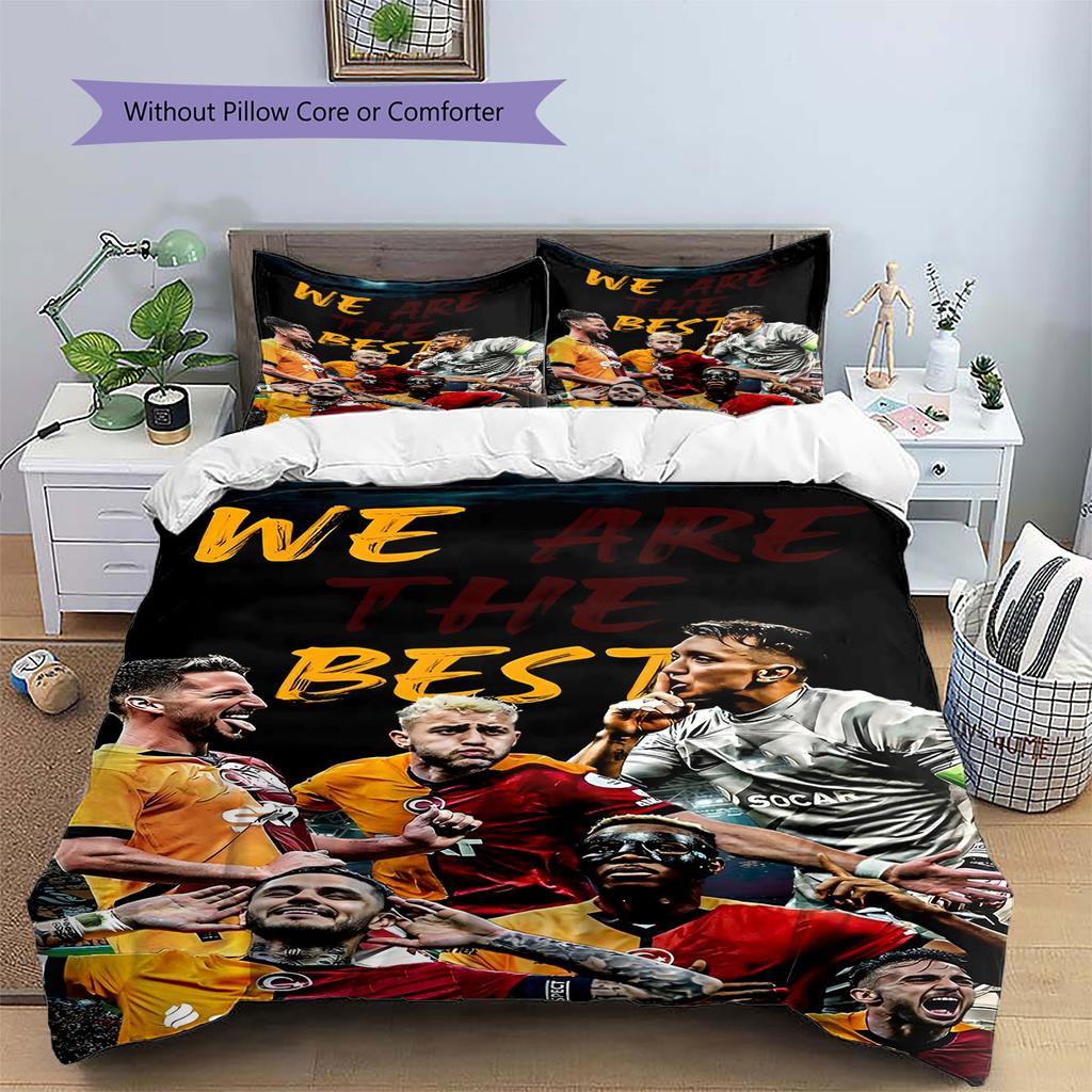 Galatasaray SK Pattern Bedding,Quilt Set Quilt Cover Pillowcase Home Birthday Gift(1 * duvet cover + 2 * pillowcase, without core)