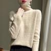Женский кашемировый свитер Qinghe Cashmere 30% кашемир 70% шерсть Осень и Зима Пуловер Теплый и Модный
