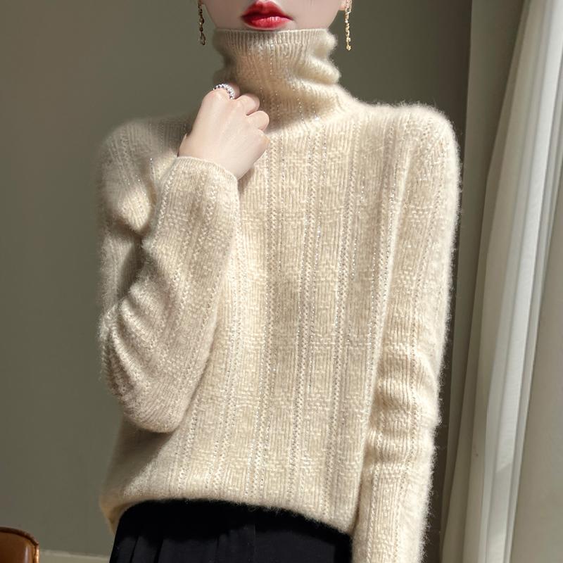 Женский кашемировый свитер Qinghe Cashmere 30% кашемир 70% шерсть Осень и Зима Пуловер Теплый и Модный