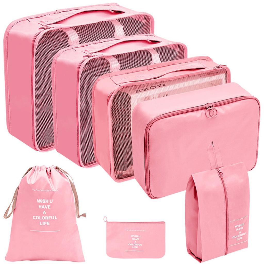 7Pcs Travel Organizer Set Clothes Shoes Toiletries Storage Bags Waterproof Lightweight