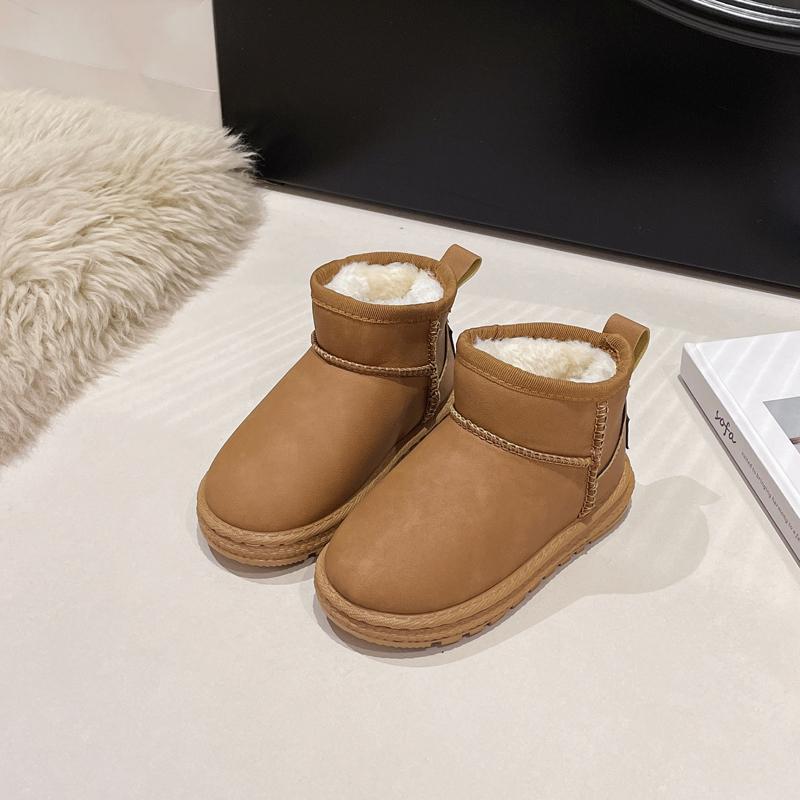 Children Snow Boots Boys Girls Fashion Classic Boots Kids Thermal Warm Ankle Boots Thick Plush Suede Flock Fabric Winter New