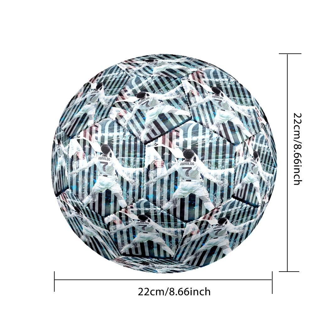 Ronaldo's Celebration Moment Soccer Ball Size 5 Football Machine Sewn Indoor/Outdoor Training and Matches for Football Accessories