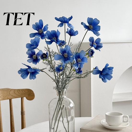 Maintenance Free Flowers Artificial Cosmos Flowers, Long Stem Faux Fake Realistic for Dining Table Centerpieces, Wedding Arrangement, Photography