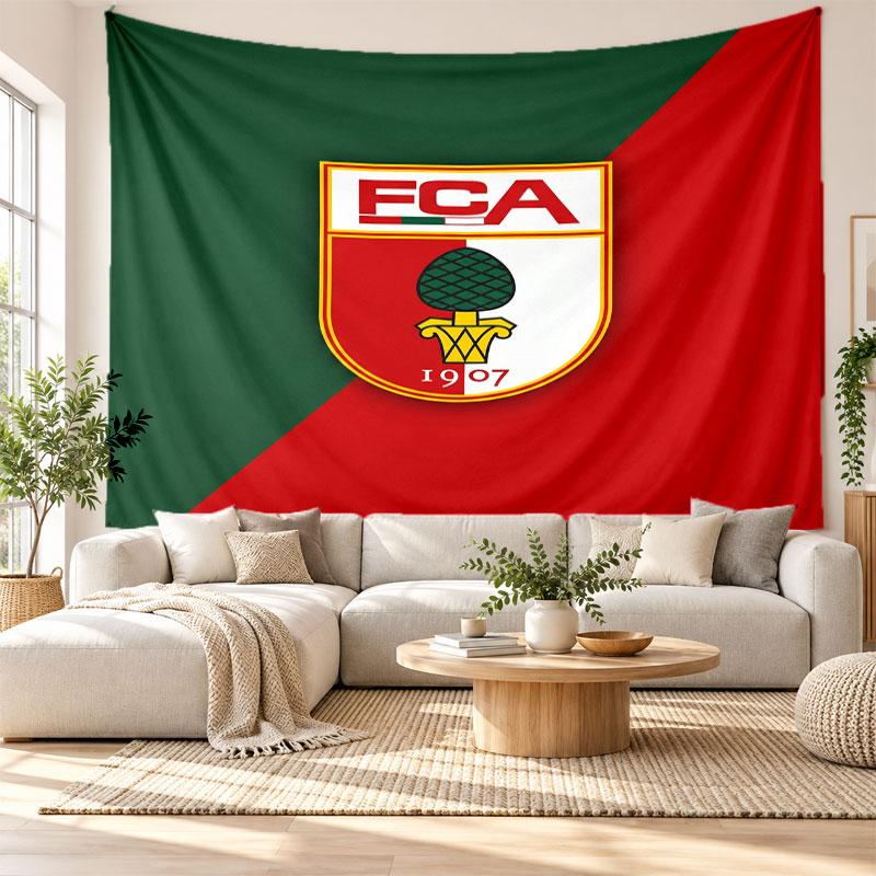 FC Augsburg FC Wall Tapestry, Soft Fabric Wall Hanging, Decorative Backdrop For Bedroom Home Wall Art