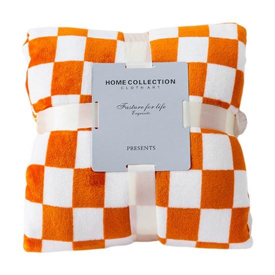 Throw Blanket Checkerboard Design Coldproof Polyester Bedroom Bed Winter Warm Flannel Blanket
