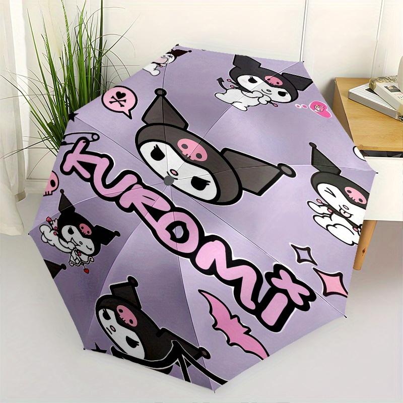 Kuromi,Halloween Automatic Folding Umbrella-Simple 8-Rib Design, Bright Cartoon Pattern, Durable Iron Frame, Suitable For Travel, Outdoor, B