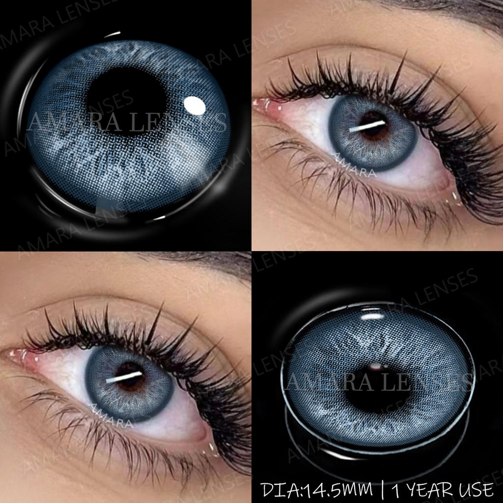 AMARA 1 пара натуральных серых контактных линз годового использования мягкие косметические линзы для улучшения цвета глаз косметика для глаз