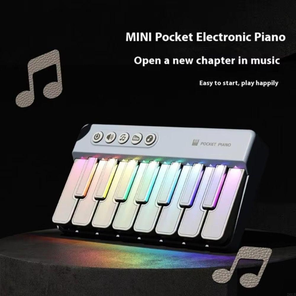 Portable Design Learning Piano Keyboard 7 Colors LED Electronic Organ Keyboard Birthday Gift