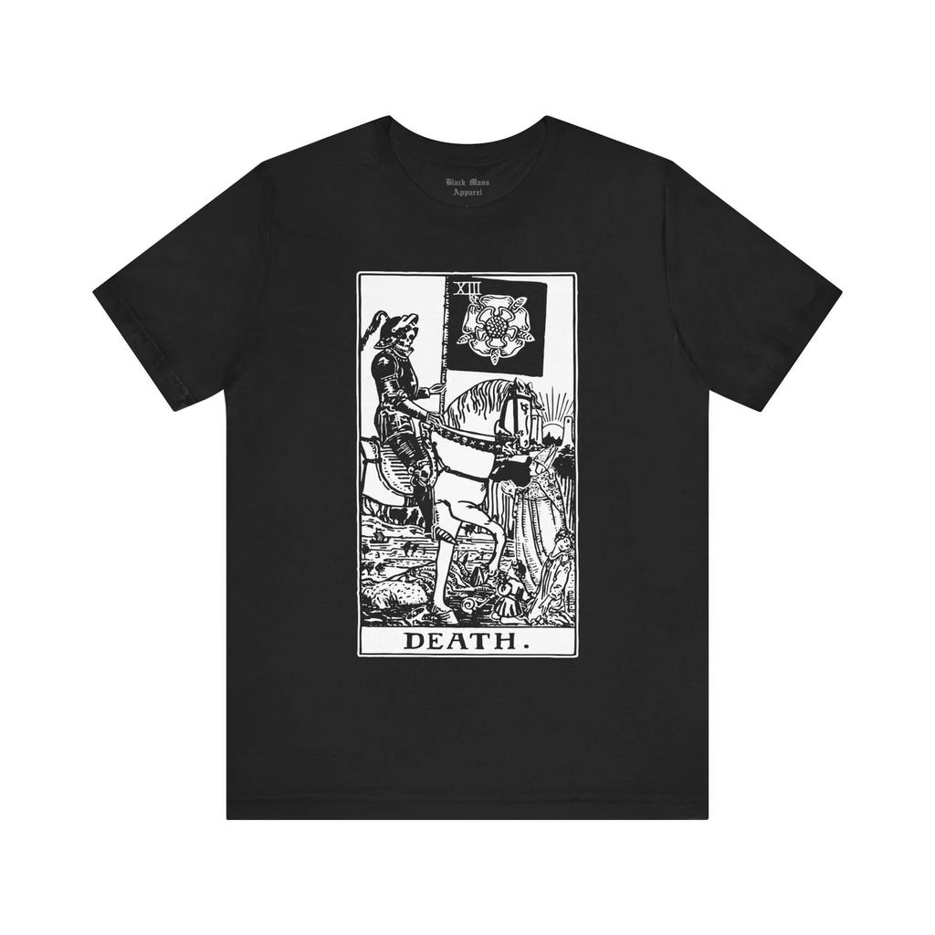 Смерть, Футболка с картой Таро, Старшие Арканы, Оккультная рубашка, Винтажное искусство, Магическая футболка, Чтение Таро, Футболка с коротким рукавом Джерси с Мрачным Жнецом