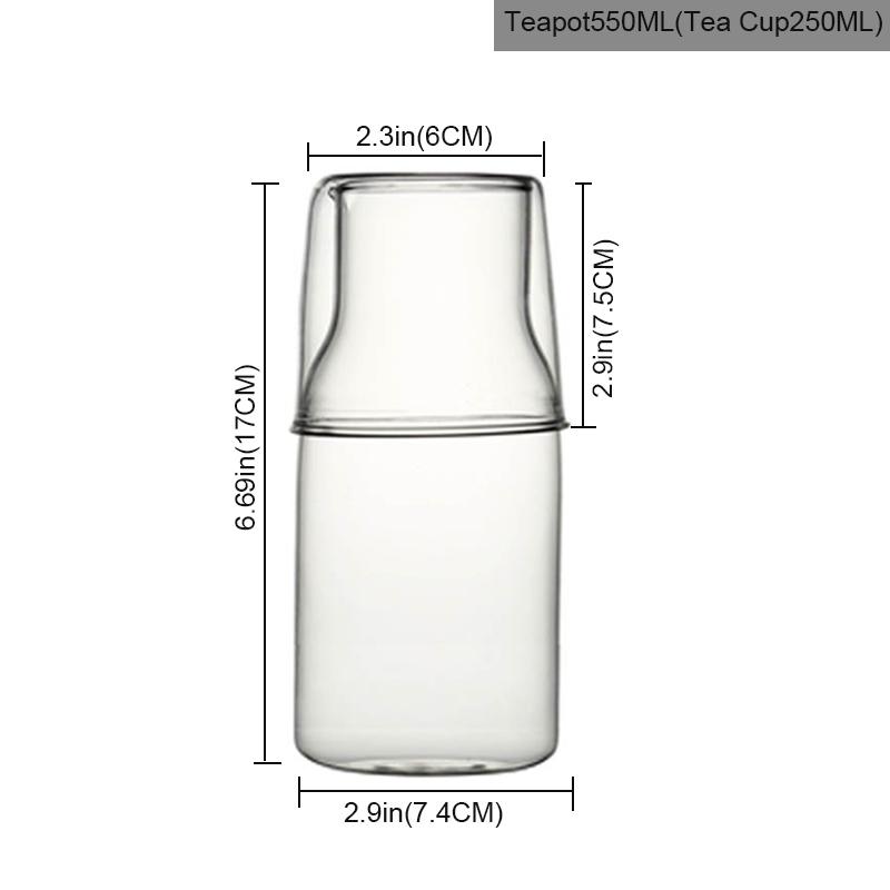 BORREY Чайник и чашка из боросиликатного стекла, бутылка для фруктового чая, кружка для молока, офисный кофейник и чашка, бутылка для сока, бутылка для холодных напитков