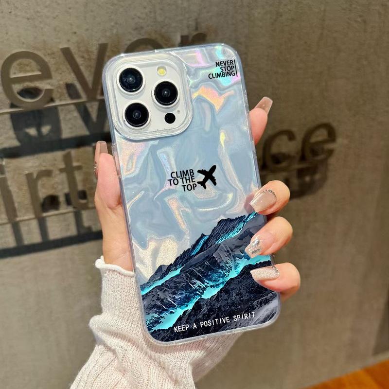 Airplane Pattern Sparking Glitter Phone Case For iPhone 16 Pro 15 Pro Max 14 13 12 11 TPU Clear Soft Edge Shockproof Hybrid Hard PC Bumper Cover