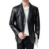 Men's Large Size Lapel Versatile PU Small Suit Leather Jacket Men's Trendy Spring and Autumn Leather Jacket