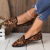 Big Size Single Shoes Women Leopard 2024 Hot Sales Pointed Retro Toe Flat Shoes Shallow Mouth Soft Bottom Casual Shoes for Women