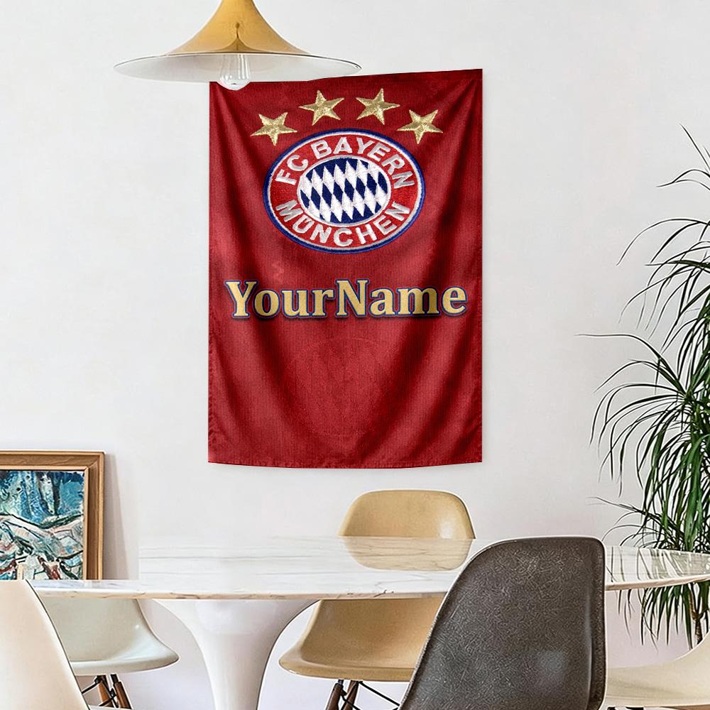 Bayern Munich Custom Your Name Wall Decor Tapestry Art For Pet Memorial Birthdaywedding Party Backdrop Family Gift